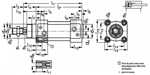 Vérin double effet - Plan