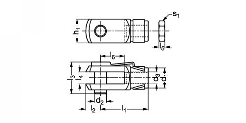 Chape de tige femelle - Plan