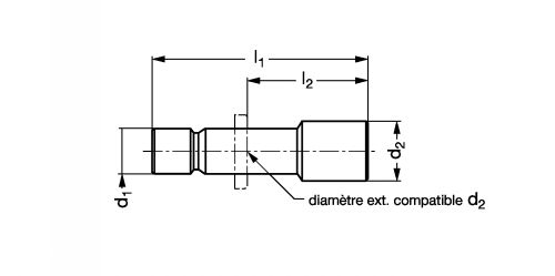 Bouchon encliquetable laiton nickelé - Plan