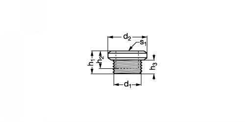 Bouchon mâle 6 pans cylindrique - Plan