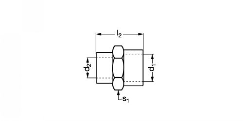 Manchon double femelle cylindrique - Plan