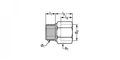 Prolongateur mâle-femelle cylindrique - Plan