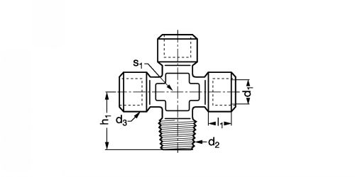 Croix égale mâle-femelle cyl - conique - Plan