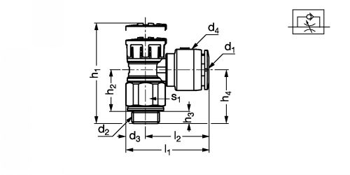 Régleur de débit cylindrique verrouillable - Plan