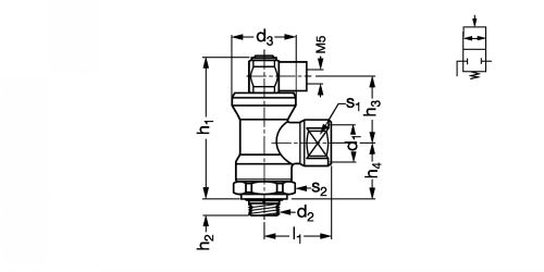 Stop vérin piquage mâle cylindrique - Plan