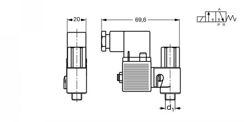 Electrovanne compacte pilote banjo - Plan