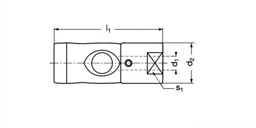 Corps coupleur ISO B aluminium femelle - Plan