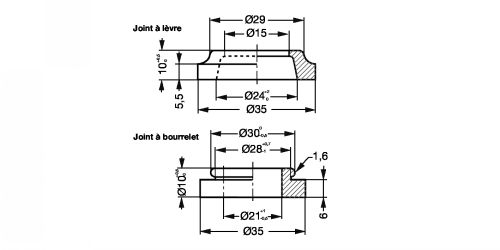 Joint pour raccord express - Plan