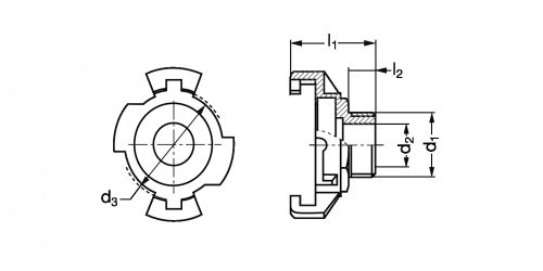 Raccord express fileté mâle - Plan