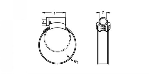 Collier à vis acier à bande pleine - Plan