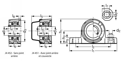 Palier à semelle thermoplastique bleu - Plan