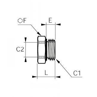 Réduction mâle/femelle cylindrique - LEGRIS 0178 - Plan