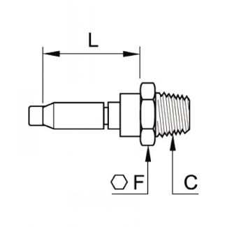 Embout mâle avec obturation, BSP conique - LEGRIS 0183 - Plan