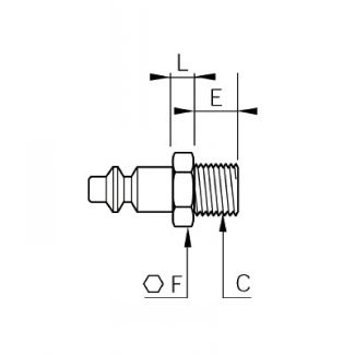 Embout à piquage mâle BSP cylindrique - LEGRIS 0187 - Plan