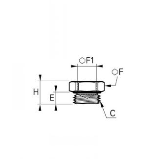 Bouchon à 6 pans creux mâle cylindrique - LEGRIS 0222 - Plan