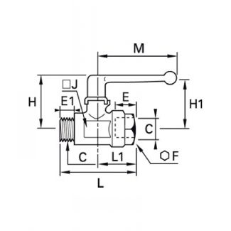 Robinet 2 voies femelle/mâle BSP cylindrique - LEGRIS 0401 - Plan