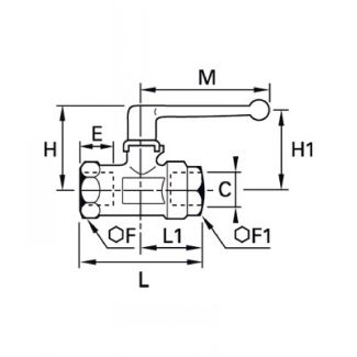Robinet 2 voies femelle BSP cylindrique - LEGRIS 0402 - Plan