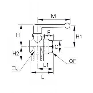 Robinet équerre à purge 2 voies femelle BSP cylindrique - LEGRIS 0462 - Plan