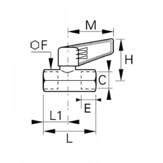 Robinet série légère 2 voies femelle BSP cylindrique - LEGRIS 0492 - Plan