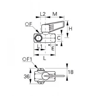 Robinet série légère 2 voies purge femelle BSP cylindrique - LEGRIS 0494 - Plan