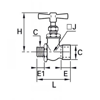 Robinet pointeau 2 voies mâle/femelle BSP cylindrique - LEGRIS 0501 - Plan