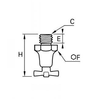 Robinet pointeau purge mâle BSP cylindrique et métrique - LEGRIS 0562 - Plan