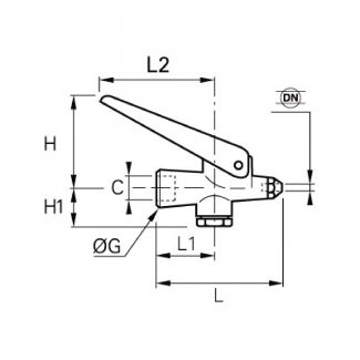 Soufflette d'atelier à levier à embout démontable - LEGRIS 0623 - Plan