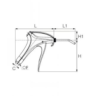 Soufflette polyvalente embout tube coudé court - LEGRIS 0656 - Plan