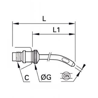 Embout à tube coudé court - LEGRIS 069G - Plan