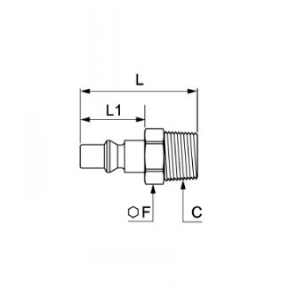 Embout mâle BSP conique, profil ARO - LEGRIS 084A - Plan