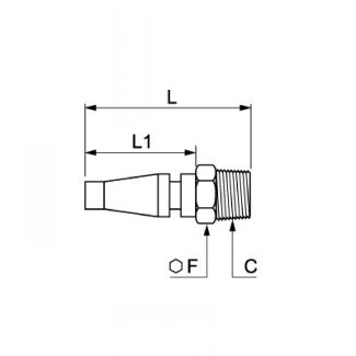 Embout mâle BSP conique, profil UK série 17 - LEGRIS 084F - Plan