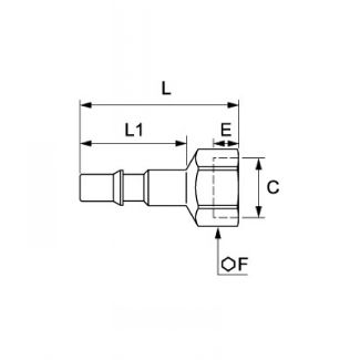 Embout femelle BSP cylindrique, profil ISO C - LEGRIS 086C - Plan