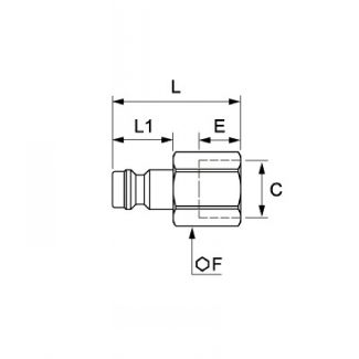 Embout femelle BSP cylindrique, profil Allemagne série 21 - LEGRIS 086J - Plan