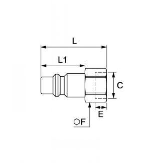 Embout femelle BSP cylindrique, profil ISO B - LEGRIS 08U6 - Plan