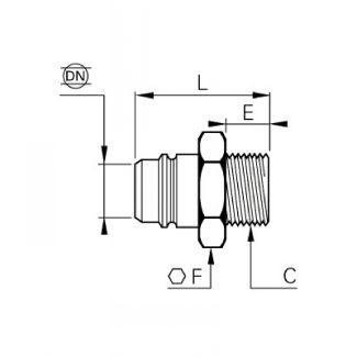 Embout mâle, BSP cylindrique série medium - LEGRIS 2294 - Plan