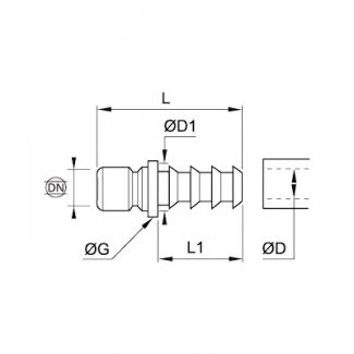 Embout à douille annelée pour tuyau souple medium - LEGRIS 2295 - Plan