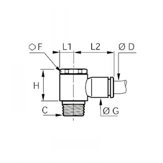 Banjo simple mâle BSP conique et NPT - LEGRIS 3018 - Plan