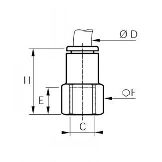 Piquage droit femelle BSP cylindrique et métrique - LEGRIS 3114 - Plan