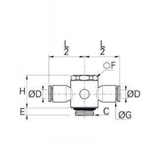 Banjo double mâle BSP cylindrique et métrique - LEGRIS 3119 - Plan