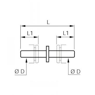 Jonction encliquetable double mâle polymère - LEGRIS 3120 - Plan