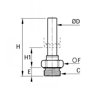 Adaptateur d'orientation mâle cylindrique métrique - LEGRIS 3131 - Plan