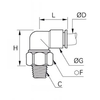 Équerre oscillante à piquage mâle BSP conique - LEGRIS 3159 - Plan