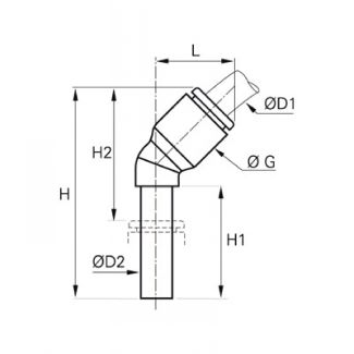 Équerre égale à 45° encliquetable - LEGRIS 3180 - Plan