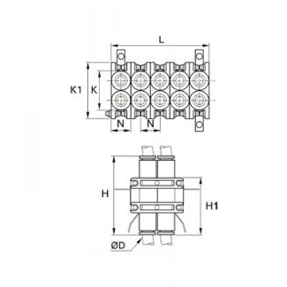 Connecteur multiple modulaire - LEGRIS 3300 - Plan