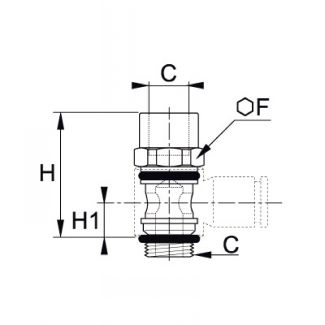 Vis femelle cylindrique pour corps banjos - LEGRIS 3524 - Plan