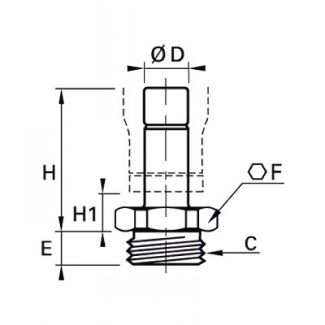 Adaptateur d'orientation encliquetable mâle, cylindrique et métrique - LEGRIS 3631 - Plan