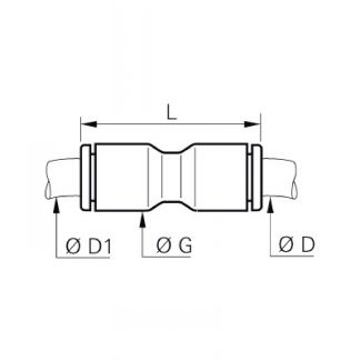 Union double égale et inégale diamètre inch - LEGRIS 3A06 - Plan