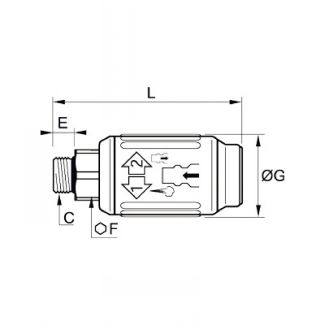 Coupleur c9000 mâle cylindrique, profil Européen - LEGRIS 401E - Plan