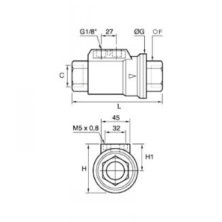 Vanne pilotée fermée femelle BSP cylindrique - LEGRIS 4212 - Plan