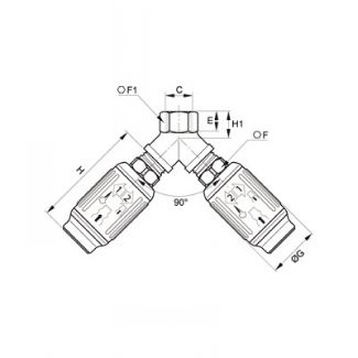 Coupleur en Y femelle BSP cylindrique, profil Européen - LEGRIS 440E - Plan